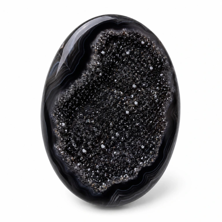 Agata black druzy — pietra naturale