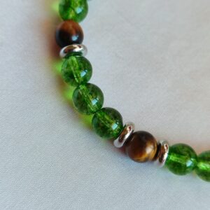 Cerchio di Sylvar – Bracciale in Quarzo Ialino Verde con Occhio di Tigre